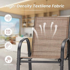 HOMREST Outdoor Bar Height Stools Set of 4, High Back Patio Chairs - Image 7
