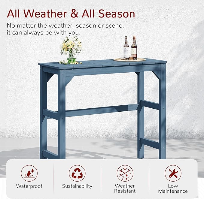 Stoog All-Weather Patio Bar Set, 3-Pieces Outdoor Bar Table and Stools Set - Image 3