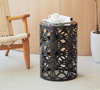 HFHOME Set of 3 Metal Outdoor Side Table, Nesting Round Coffee Table - Image 9