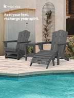 KINGYES Folding Adirondack Ottomans Set of 4 - Image 3