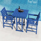 3-Piece Adirondack Bar Table and Chair Set, HDPE All-Weather Bar Height Chairs - Image 7