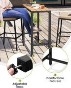 Crestlive Products Outdoor Bar Table and Chairs Set, 3 Piece Outside Patio Bar - Image 6
