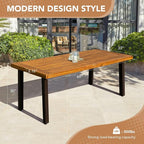 Devoko Home Acacia Wood Dining Table 6-Person Indoor Outdoor Table - Image 3