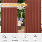 Easy-Going Outdoor Patio Curtains Detachable Tab Top Windproof Weatherproof - Image 5