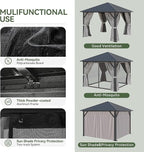 Aoxun Hardtop Gazebo 10x10, Aluminum Frame Canopy - Image 7