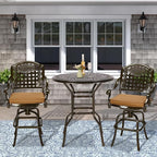 VIVIJASON 3-Piece Patio Swivel Bar Stools Set, All Weather Outdoor Cast - Image 7