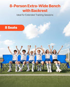 VEVOR Portable Folding Bench, 8 Seat Foldable Soccer Bench - Image 4