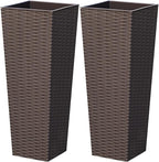 Greesum 24 Inch Tall Plastic Planters, Detachable Inner Pot & Drainage Holes by Acurax