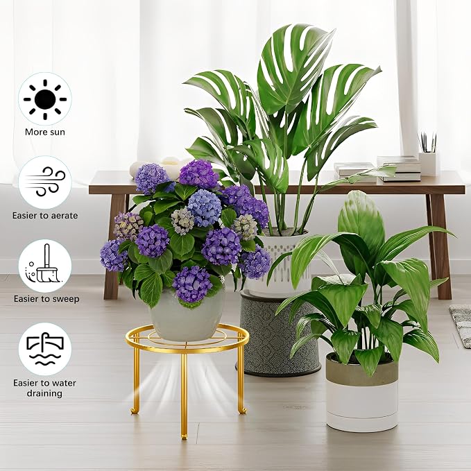 5 Pack Plant Stand Indoor Outdoor, Flower Pot Stand Plant Rack - Image 4