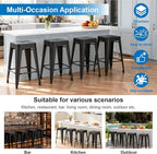 Stackable Metal Bar Stool Backless Indoor-Outdoor Counter Stools Fullmetal - Image 4