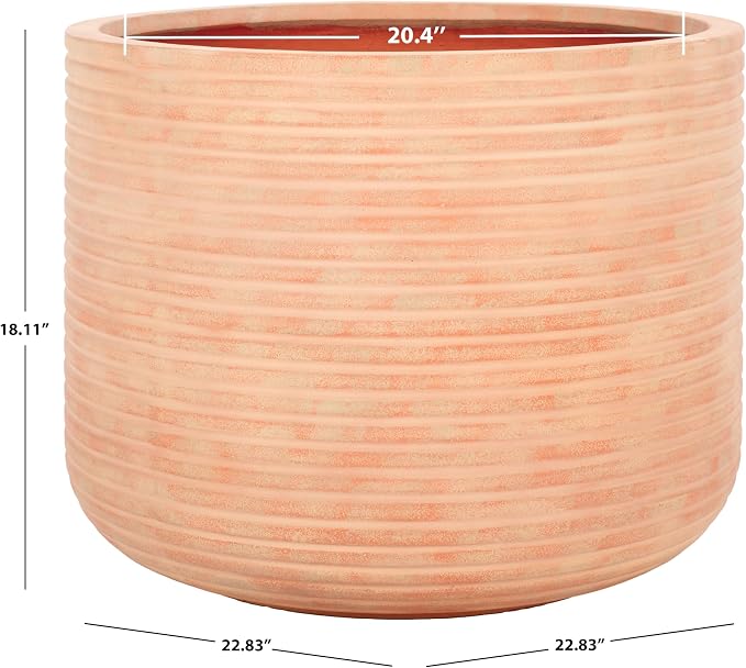 SAFAVIEH Outdoor Collection Nardo Terracotta Cement Ficonstone Planter Pot - Image 3