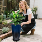24/21/12 Inch Large Plastic Planter, Lightweight Ceramic-Look Tall Planters - Image 7