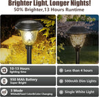 Beau Jardin 8 Pack Solar Pathway Lights White+Color Changing Stainless Steel 3 - Image 4