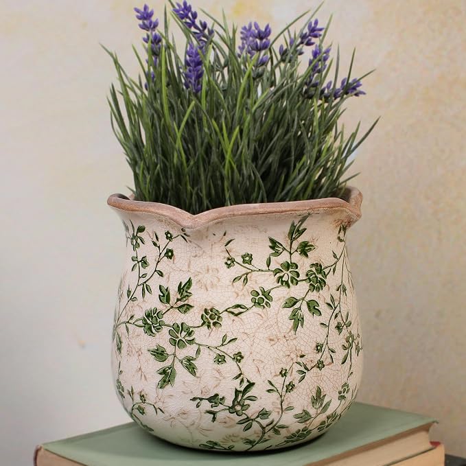 Vintage Ceramic 6.11'' Plant Pots, Decorative Vase - Image 4