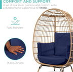 Best Choice Products Wicker Egg Chair, Oversized Indoor Outdoor Lounger - Image 7