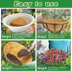 Y&M Pack of 4 12" Pre-Formed Round Coco Fiber Coco Liner Hanging Basket Liners - Image 3