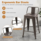 COSTWAY Metal Bar Stools Set of 4, - Image 7
