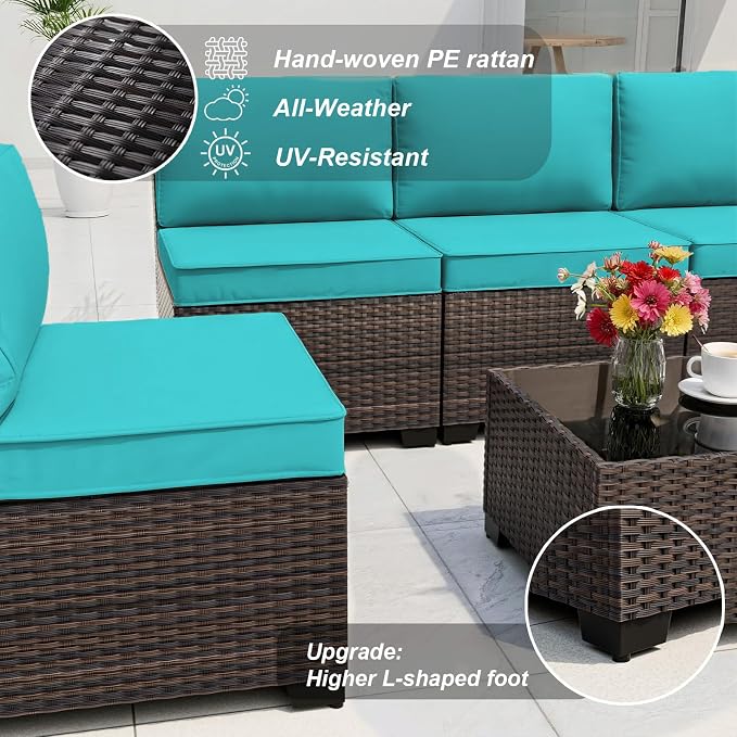 ALAULM 10 Pieces Outdoor Patio Furniture Set - Image 4