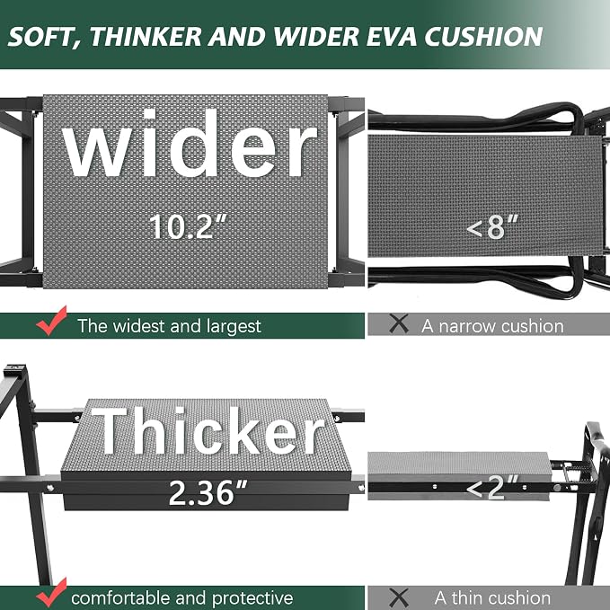 FLINTER Garden Kneelers Seat, Stable and Save Tip-Resistant Design 10.2" Wider - Image 6