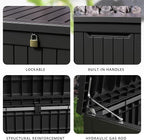DRATO 280 Gallon Deck Box, Outdoor Large Waterproof Resin Storage Box - Image 5