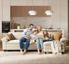 LINSY HOME 123'' Modular Sectional Sofa Beige Couch Corduroy Cloud Couches - Image 7