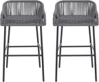 Christopher Knight Home Sivir Outdoor Barstool Set of 2, Patio Woven Rope Bar - Image 4