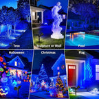 T-SUNUS Blue Solar Lights Outdoor Christmas, 2 Modes Garden Spotlights - Image 6