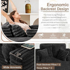 56" Oversized Chaise Lounge Chair Indoor, Plush Faux Fur Sleeper Sofa Couch Bed - Image 4
