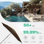 JEAREY 6.5x10 ft Rectangular Patio Umbrellas Rectangle Outdoor Umbrella - Image 5