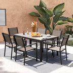 Devoko Patio Dining Table for 6 Outdoor Patio Table 59" x 35" Weather-Resistant - Image 6