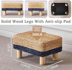 Wimarsbon Natural Seagrass Footstool Ottoman Rectangular Footrest Pouf Ottomans - Image 3
