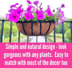 LaLaGreen Deck Railing Planter Boxes Black Metal Rectangular Hanging Planters - Image 5