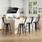 Giantex Metal Bar Stools Set of 4, Rubber Feet, Industrial Stackable Barstools - Image 8