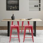FDW Metal Bar Stools Set of 4 Counter Height Bar Stools 24 Inches Industrial - Image 2