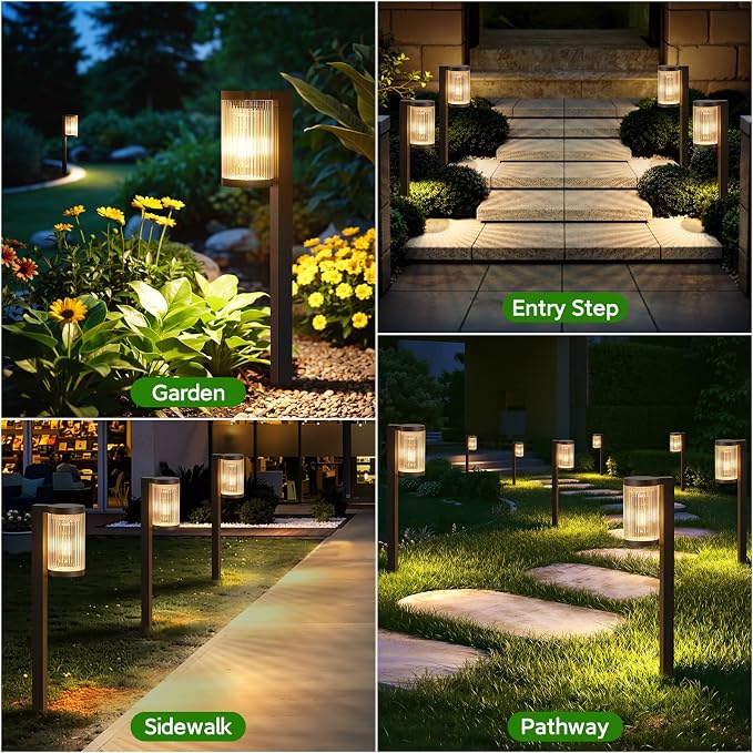 Solar Pathway Lights Outdoor, 6 Pack Upgraded Outdoor Solar Lights - Image 8