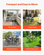 VEVOR Outdoor Patio Dining Table, 37 inch Square Metal Steel Slat Backyard - Image 7