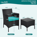 Yaheetech 3 Pieces Patio Porch Furniture Set, Outdoor PE Rattan Wicker - Image 3