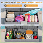 Flamaker Resin Deck Box 270 Gallon, Waterproof Imitation-Wood Lockable Storage - Image 5