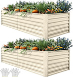 YITAHOME 6x3x2ft 2pcs Large Raised Garden Bed Kit, Galvanized Metal Planter Box by YITAHOME