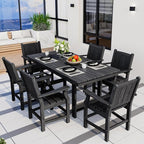 Pamapic 7 PCS Outdoor Dining Set, Spacious HDPE Outdoor Table and Chairs - Image 7