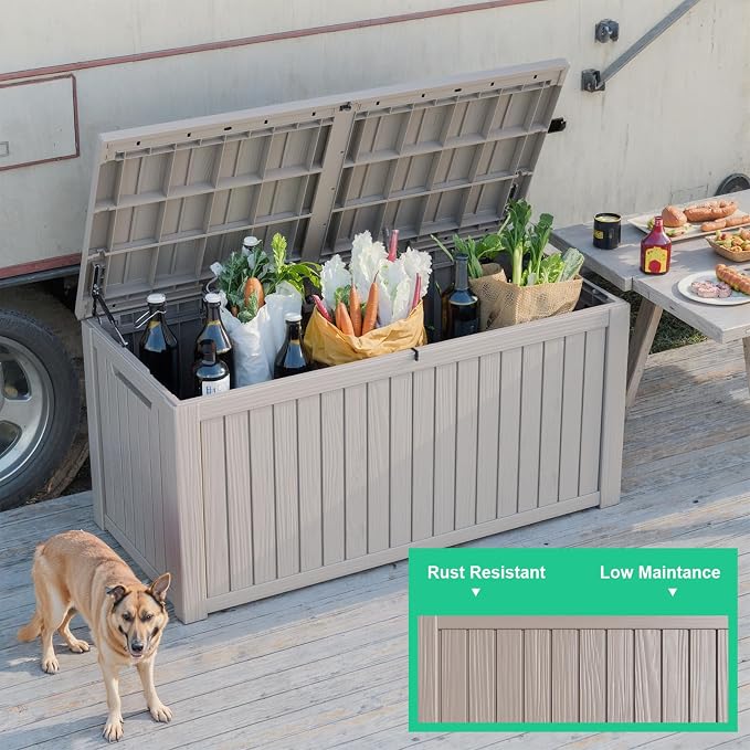 200 Gallon Waterproof Outdoor Storage Box, Resin Deck Box, Lockable Outside - Image 5