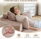 Antetek Oversized Round Chaise Longue Chair Indoor, Modern 55-inch Upholstered - Image 4