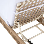 SAFAVIEH Outdoor Collection Gillian Tan Rope/White Cushion Chaise Lounge Chair - Image 7