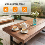 VINGLI Outdoor Wooden Coffee Table - Image 6