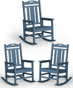 Ciokea Oversized Outdoor Rocking Chairs Set of 3, 380lbs Heavy-Duty Large Patio by CIOKEA