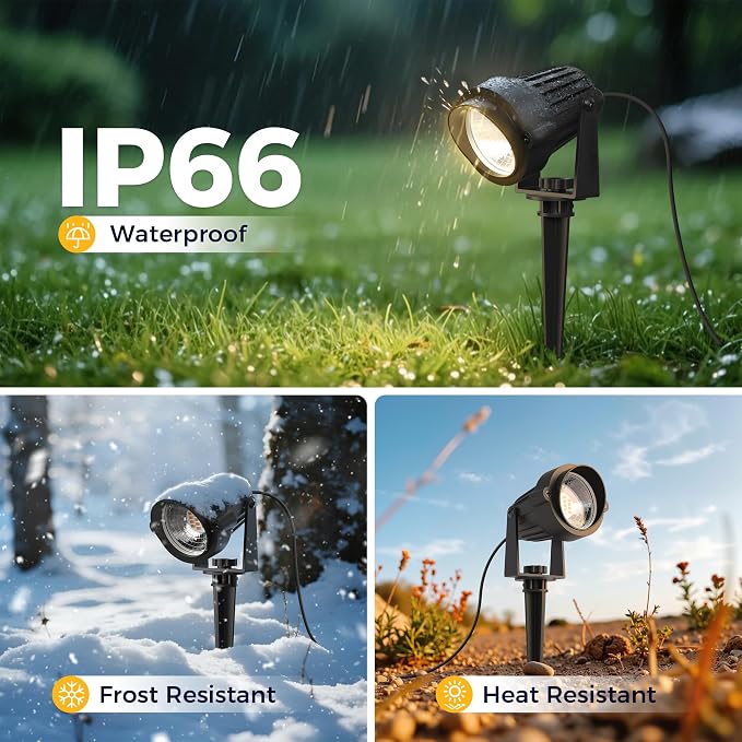 L LOHAS LED 5W Plug in Spotlight Outdoor, 3000K Warm White Landscape Lighting - Image 3