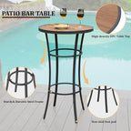 Bar Height Patio Table, 40-Inch Outdoor Pub Table Bistro Table - Image 5