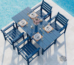 Anbuy Patio HDPE Dining Table Set, 5-Piece Outdoor Dining Table Sets, 2 in 1 - Image 3