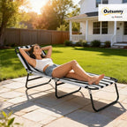 Outsunny Folding Chaise Lounge Pool Chairs, Outdoor Sun Tanning Chairs - Image 2