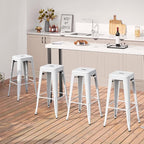 Yaheetech 30 Inch Metal Bar Stools Set of 4, Bar Height Backless Bartools - Image 9